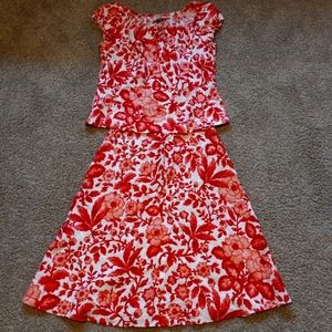 Loft Two-Piece Floral Dress Suit.